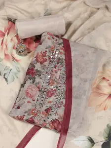 Meena Bazaar Printed Art Silk Unstitched Dress Material