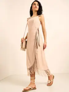 Honey by Pantaloons Tasseled Hem A-Line Midi Dress