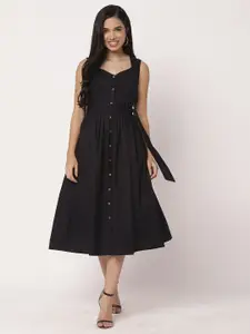Moomaya Fit & Flare Midi Dress