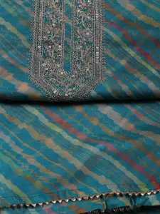 Meena Bazaar Printed Organza Unstitched Dress Material