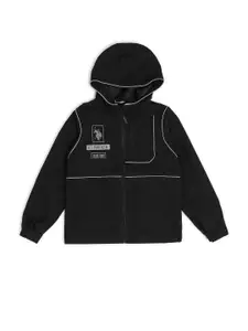 U.S. Polo Assn. Kids Boys Hooded Striped Casual Tailored Jacket