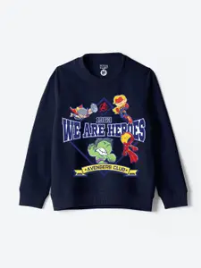 YK Marvel Boys Printed Round Neck Pullover Sweatshirt
