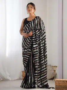 Mitera Embellished Sequinned Pure Georgette Saree