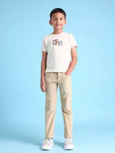 U.S. Polo Assn. Kids Boys Cotton Classic Mid-Rise Slim Fit Trousers