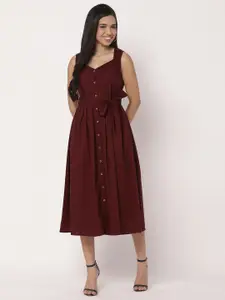 Moomaya Women Midi Fit & Flare Dress