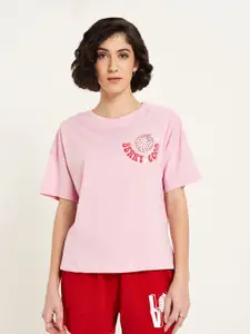 Dreamz by Pantaloons Women Printed Round Neck Lounge Tshirts