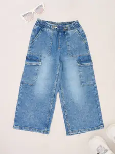 Pantaloons Junior Girls Heavy Fade Cargo Jeans