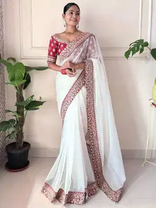 Saree mall Embellished Sequinned Net Sarees