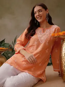 ADA Women Ethnic Motifs Embroidered Chikankari Thread Work Kurti