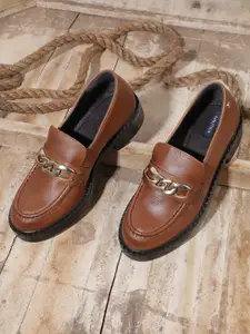 Nautica Women Leather Loafers With Metallic Detail