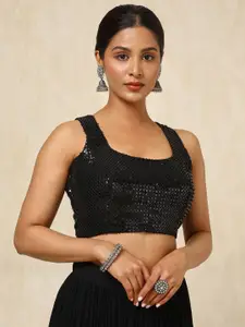 Soch Embellished Padded Saree Blouse With Sequins