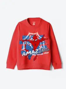 YK Marvel Boys Printed Round Neck Sweatshirt