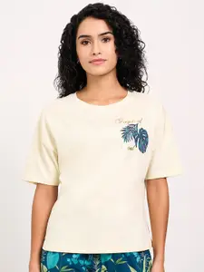 Dreamz by Pantaloons Women Printed Round Neck Lounge Tshirts