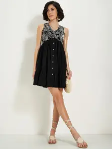 AKKRITI BY PANTALOONS Women Embroidered Empire Dress