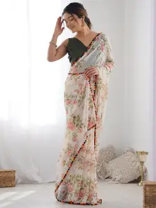 Mitera Women Floral Printed Pure Georgette Saree