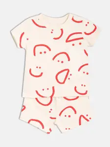 MINI KLUB Boys Printed Pure Cotton Top With Shorts