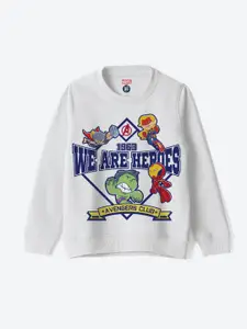 YK Marvel Boys Printed Round Neck Pullover Sweatshirt
