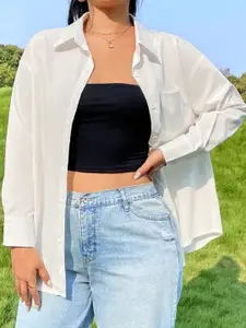 BAESD Women Comfort Regular Fit Solid Spread Collar Cotton Casual Shirt