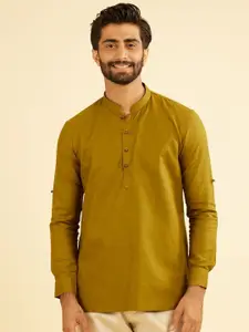 Manyavar Men Mandarin Collar Cotton Short Kurta
