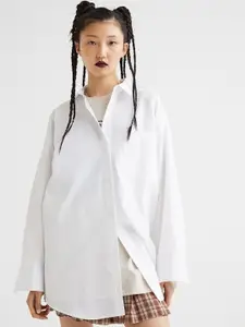 BAESD Women Comfort Regular Fit Solid Spread Collar Cotton Casual Shirt