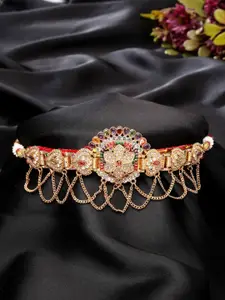 Anouk Gold-Plated Cubic Zirconia Studded Statement Necklace