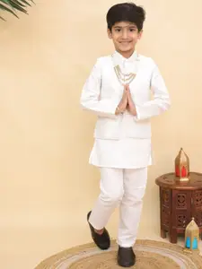 BAESD Boys Mandarin Collar Straight Kurta with Trousers