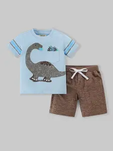 INCLUD Boys Printed Round Neck T-Shirt With Shorts