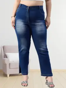 Sztori Women Tapered Fit High-Rise Heavy Fade Slit Stretchable Jeans