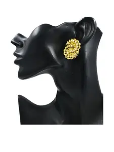 J & C Fashion Arena Stainless Steel Anti Tarnish Golden Western Earrings