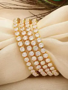 T4 JEWELS White American Diamond Bangles