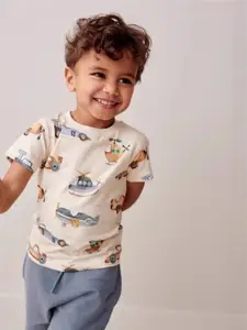 INCLUD Boys Printed Round Neck T-Shirt With Shorts