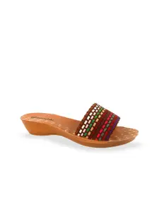 Aeroblu Women Striped Open Toe Flats