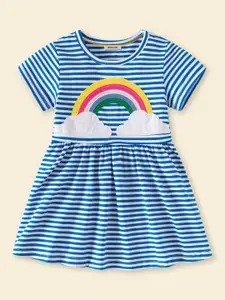 INCLUD Girls Striped Fit & Flare Dress