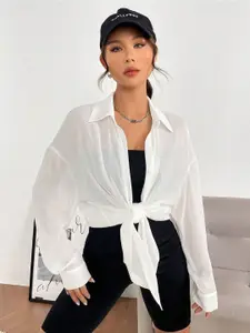 BAESD Women Comfort Regular Fit Solid Spread Collar Cotton Casual Shirt