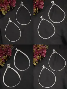 Anouk Set Of 4 Silver-Plated Anklets