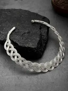Anouk German Silver-Plated Oxidised Choker Necklace