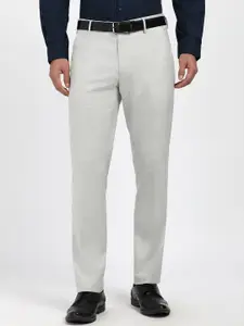 Peter England Men Slim Fit Textured Formal Trousers