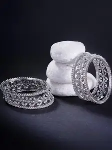 T4 JEWELS Rhodium-Plated German Silver Bangle