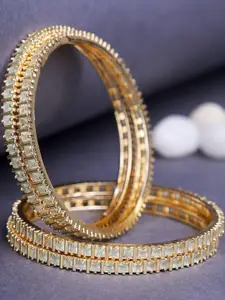 T4 JEWELS Gold-Plated American Diamond Bangles