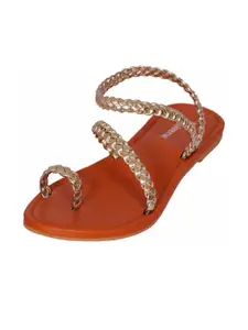 Miss Universe Women Gold Flip Flops