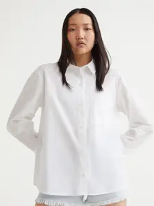 BAESD Women Comfort Regular Fit Solid Spread Collar Cotton Casual Shirt