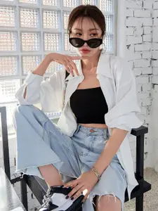 BAESD Women Comfort Regular Fit Solid Spread Collar Cotton Casual Shirt