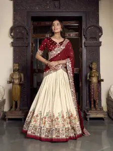 LOOKNBOOK ART Embroidered Ready to Wear Lehenga & Unstitched Blouse With Dupatta