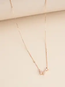 Kushal's Fashion Jewellery Women Sterling Silver Rose Gold-Plated Necklace