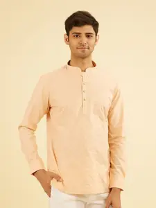 Manyavar Men Solid Festive Cotton Short Kurta
