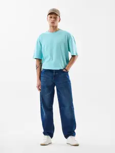 Snitch Men Mid-Rise Light Fade Cuffed Hem Jeans