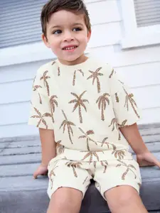 INCLUD Boys Printed Round Neck T-Shirt With Shorts