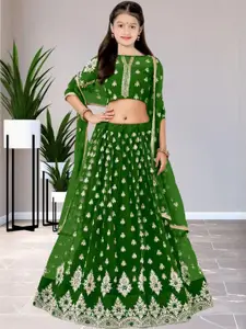 F Plus Fashion Girls Semi-Stitched Lehenga & Unstitched Blouse With Dupatta