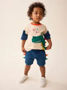 INCLUD Boys Printed Round Neck T-Shirt With Shorts