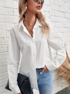 BAESD Women Comfort Regular Fit Solid Spread Collar Cotton Casual Shirt